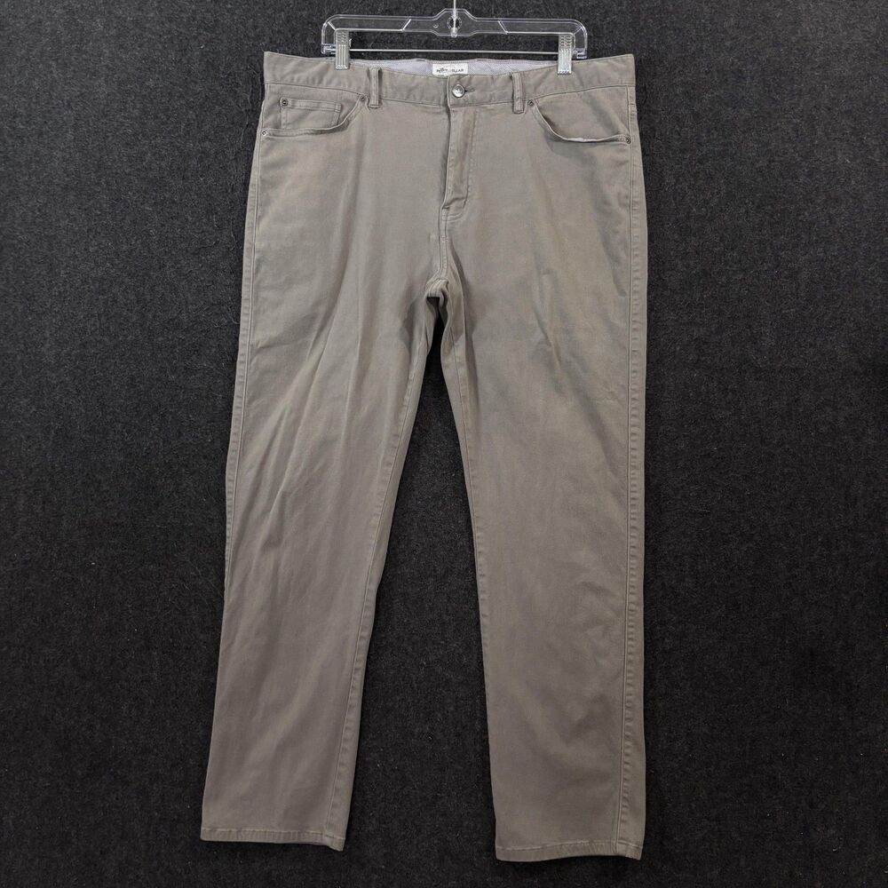 Peter Millar Signature Sateen Pants Men's 38x30 Khaki Stretch 5-Pocket Chino